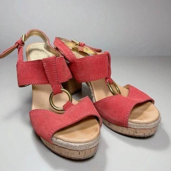 Coach Valeann  Tulip Suede Cork Platform Sandal - Picture 1 of 14